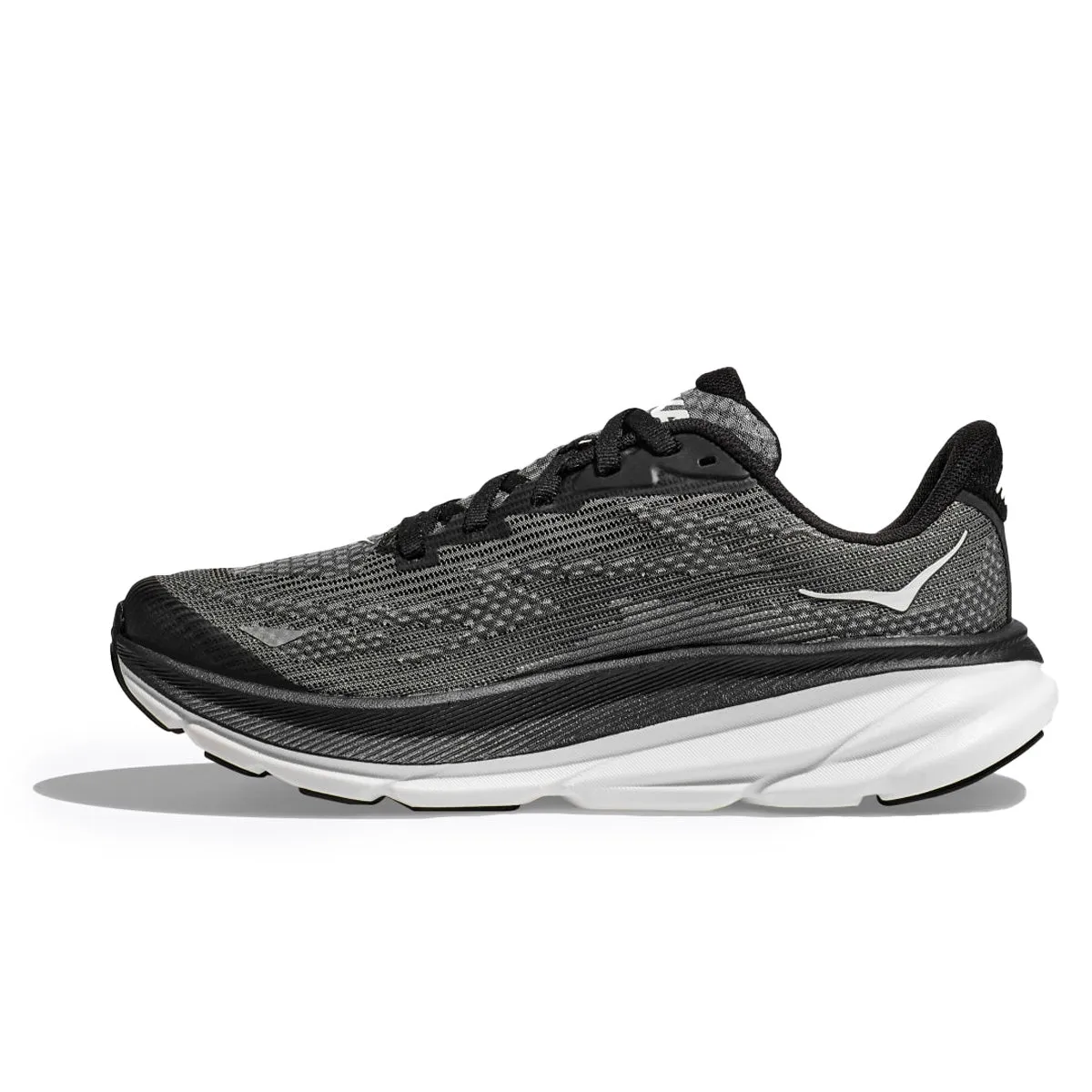 Hoka Clifton 9 Youth | Black/white