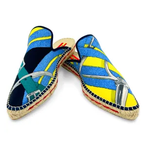 JOUETS Yellow Silk/Cashmere Cocktail Mule Espadrilles