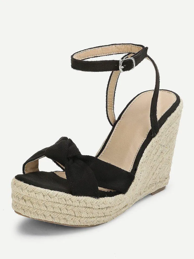 Knot Detail Espadrille Wedges