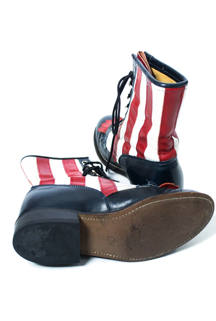 Laredo Vintage Boots American Flag USA red white and blue 7M