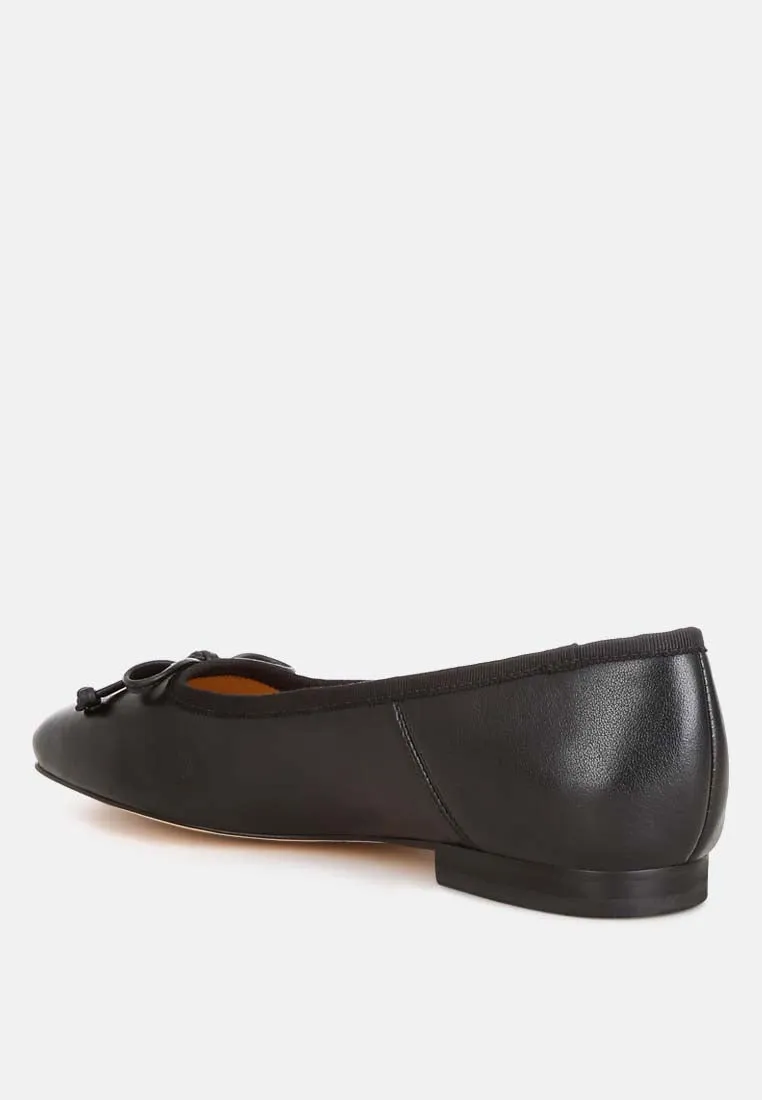 Lutten Square-Toe Bow Ballerinas