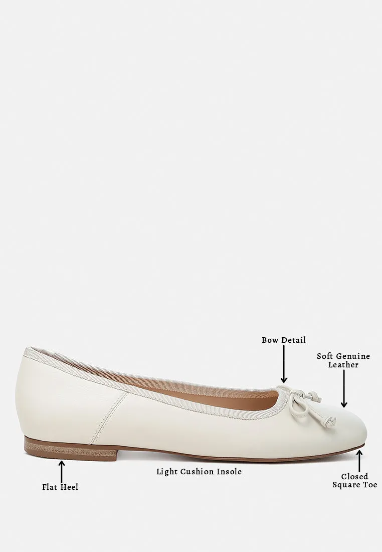 Lutten Square-Toe Bow Ballerinas