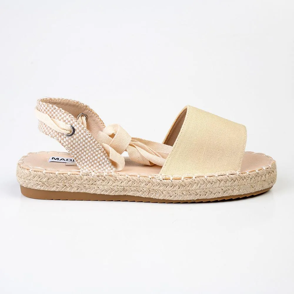 Madison Charlotte Ankle Wrap Espadrille Sandal - Nude