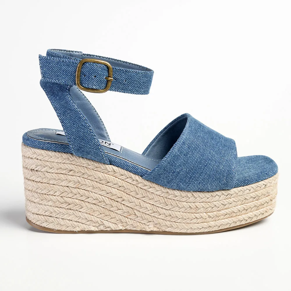 Madison Lauren Espadrille Wedge Sandal - Blue