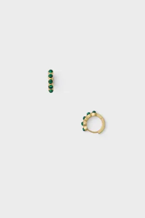 Malachite Huggie Hoop Earrings