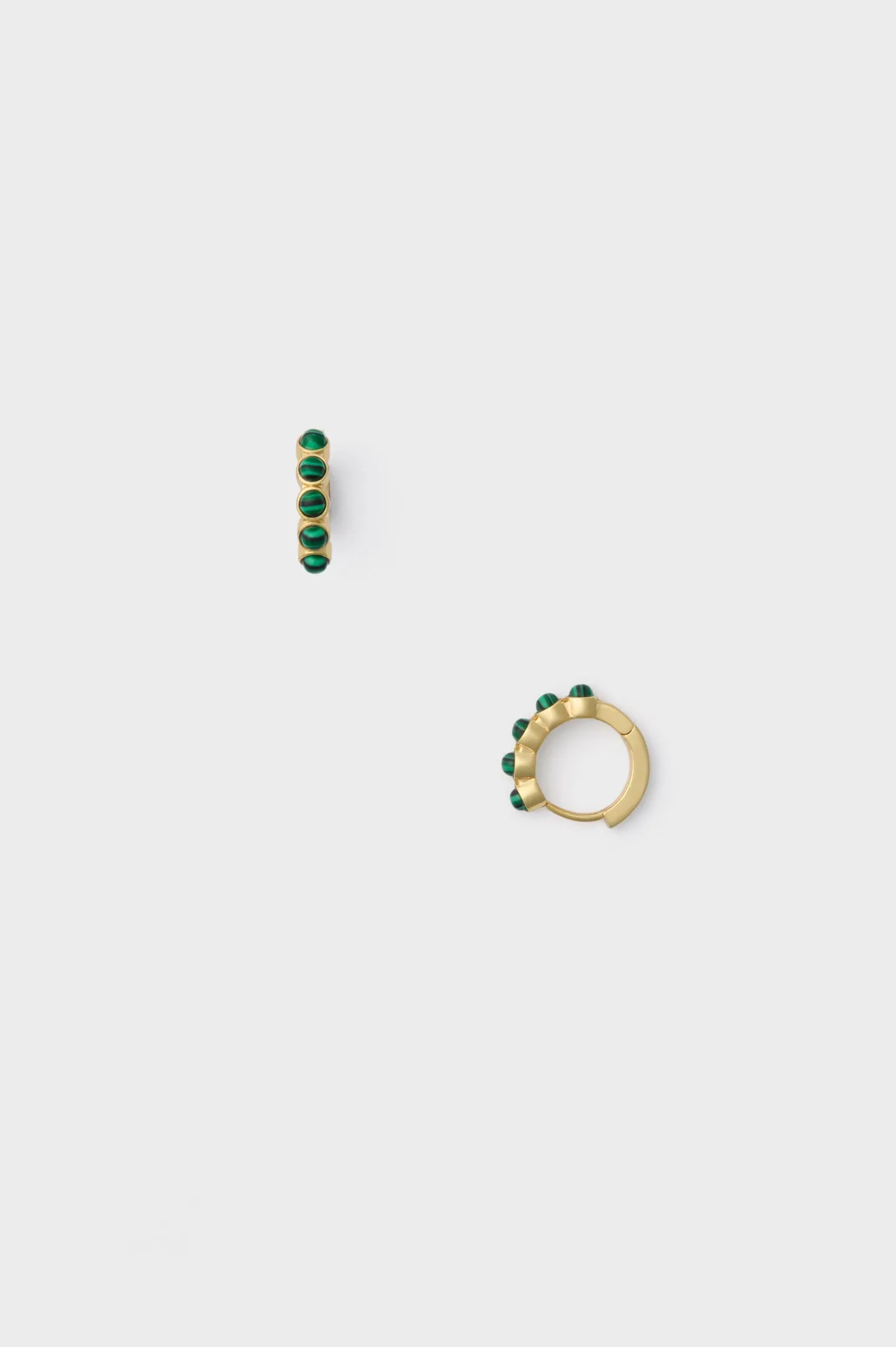 Malachite Huggie Hoop Earrings