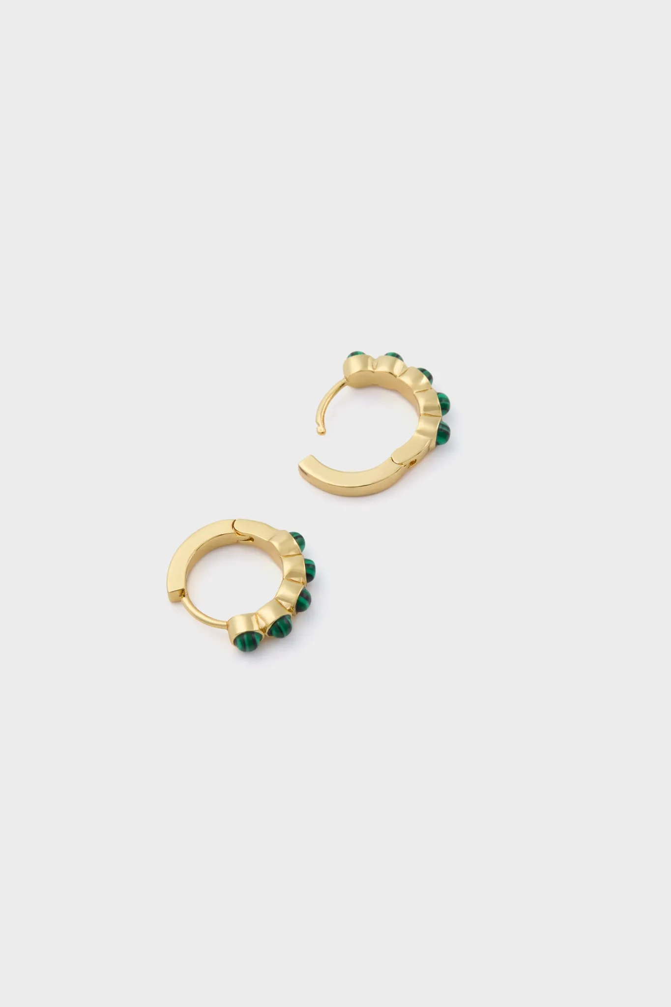 Malachite Huggie Hoop Earrings