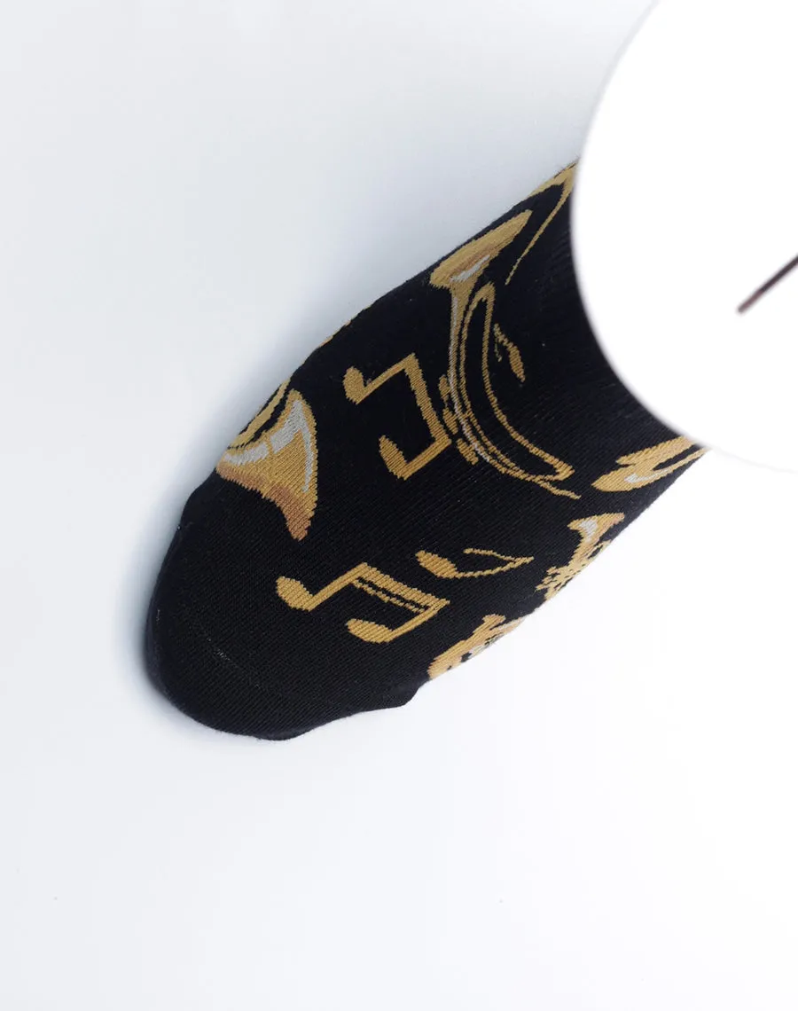 Men's Brass Instruments Jazz Music No Show Socks