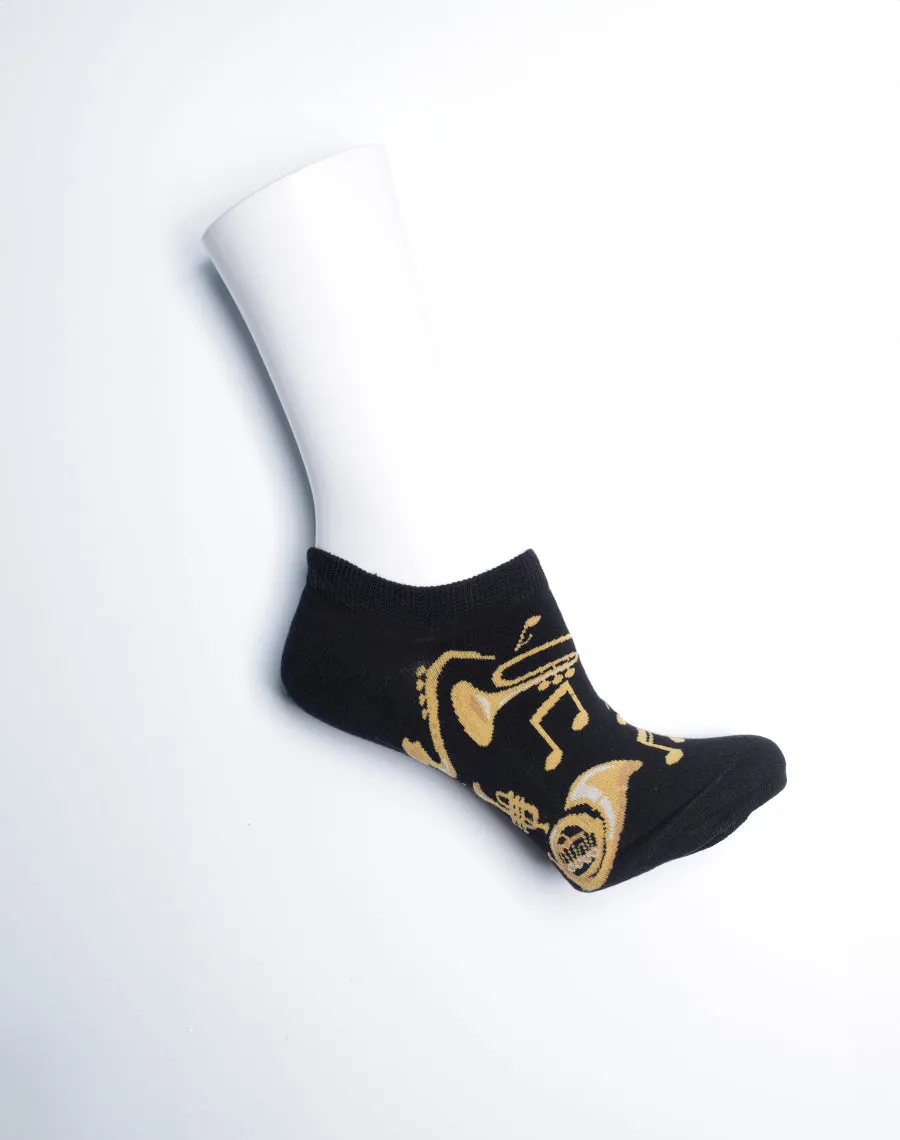 Men's Brass Instruments Jazz Music No Show Socks