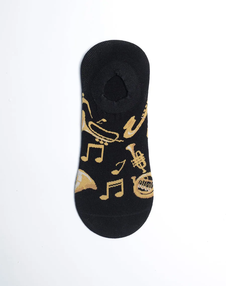 Men's Brass Instruments Jazz Music No Show Socks