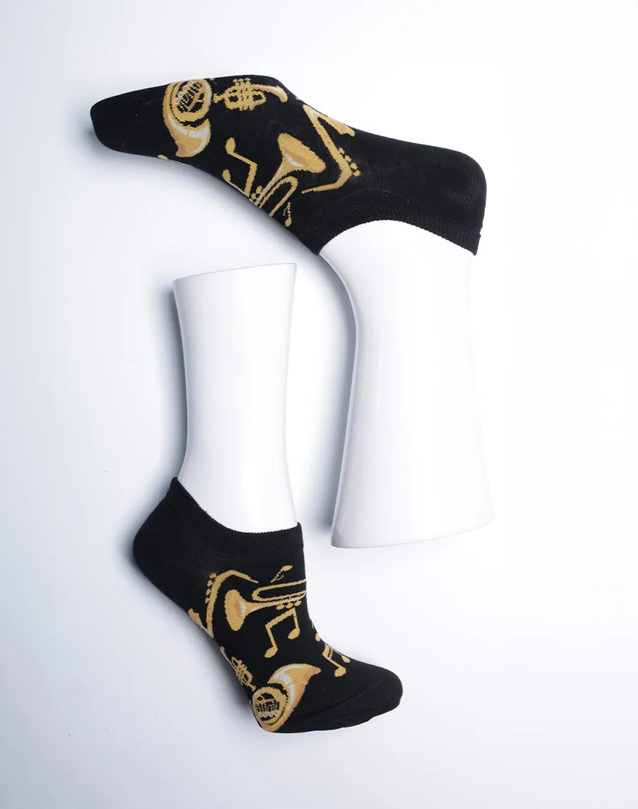 Men's Brass Instruments Jazz Music No Show Socks