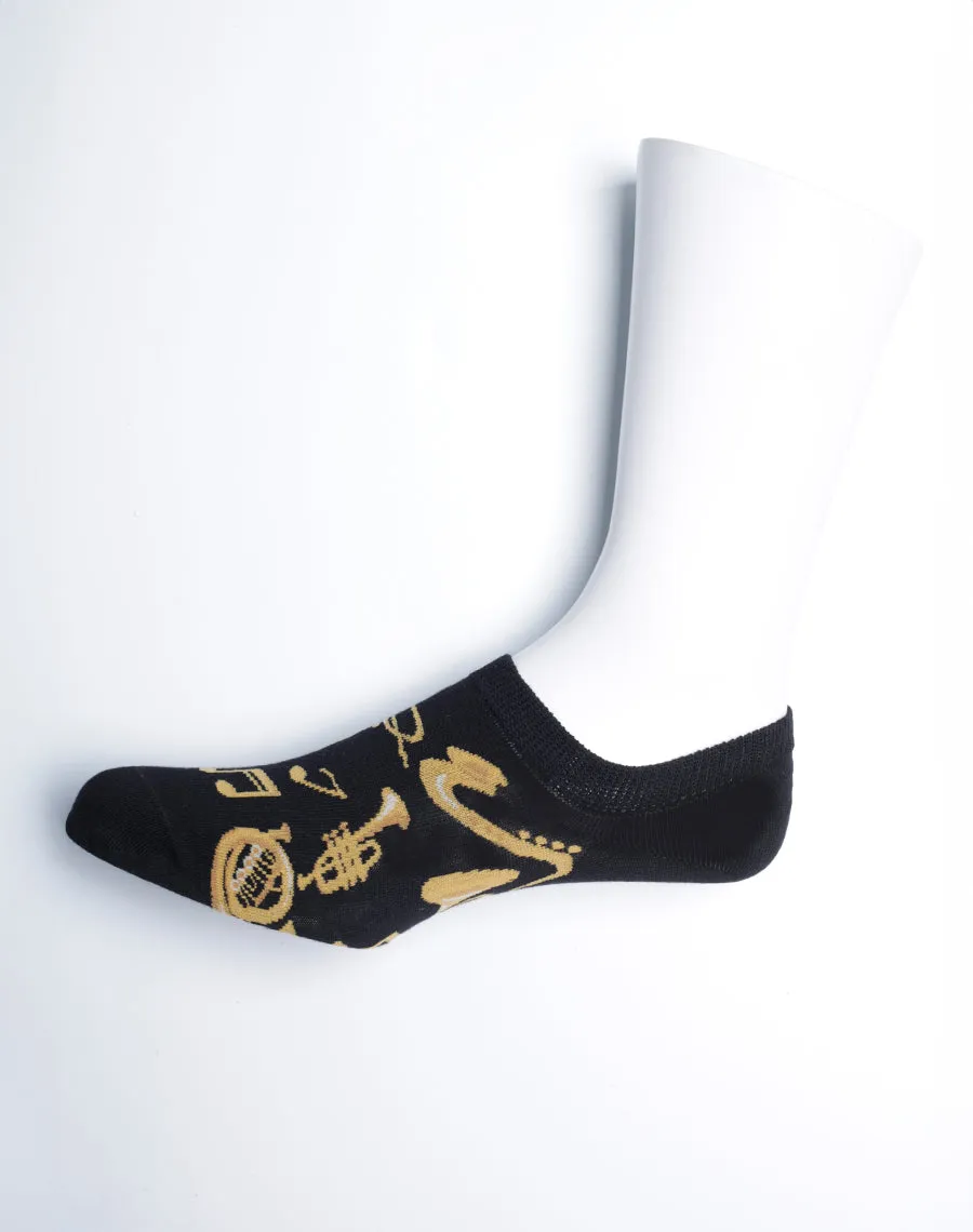 Men's Brass Instruments Jazz Music No Show Socks