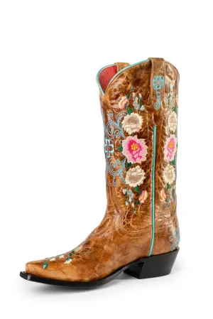 Miss Macie Bean Womens Honey Bunch Leather Rose Garden Fashion Boots 6.5 M