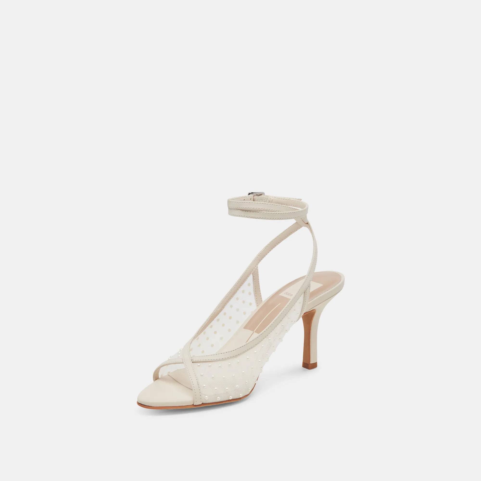 MISSY PEARL HEELS IVORY MESH