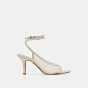 MISSY PEARL HEELS IVORY MESH