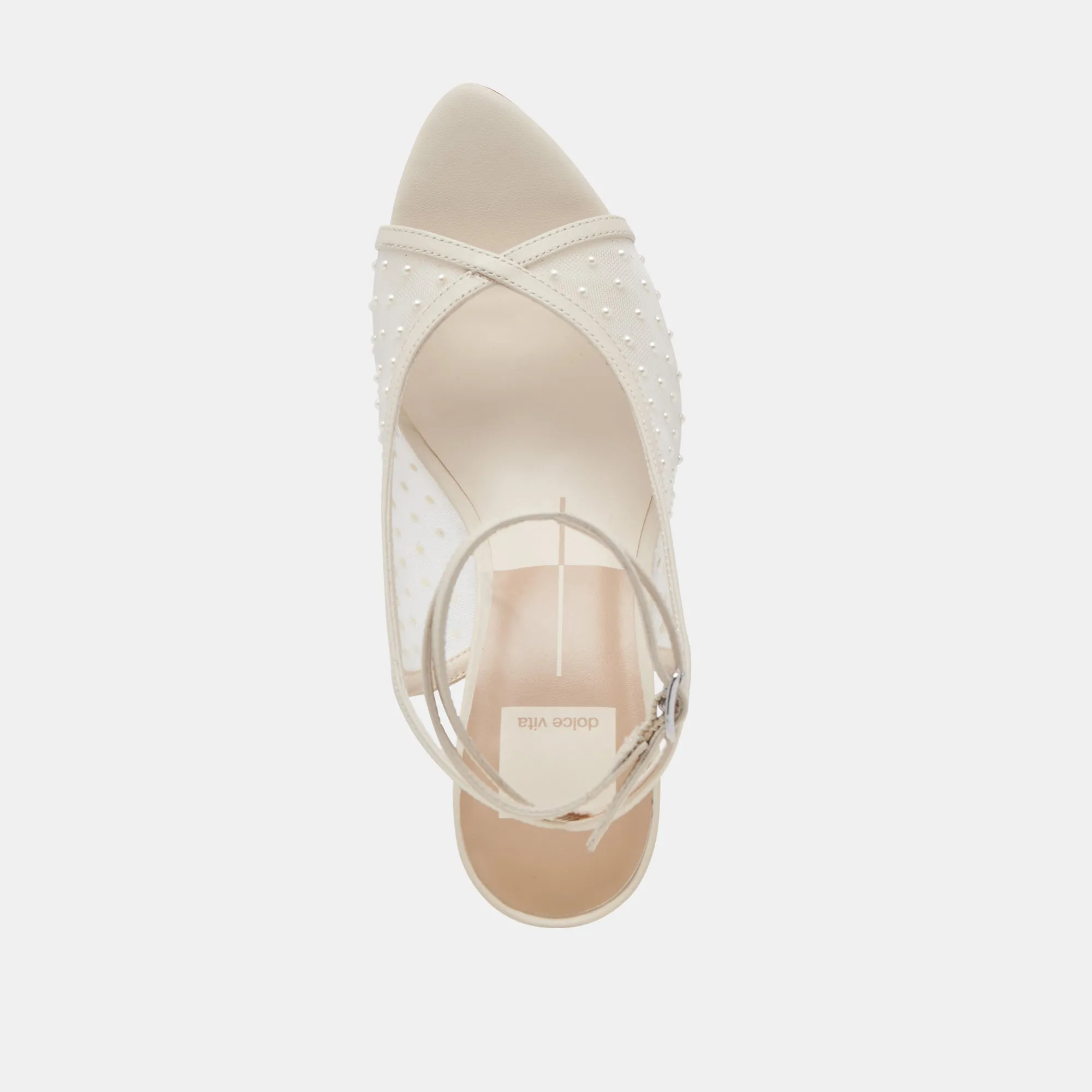 MISSY PEARL HEELS IVORY MESH