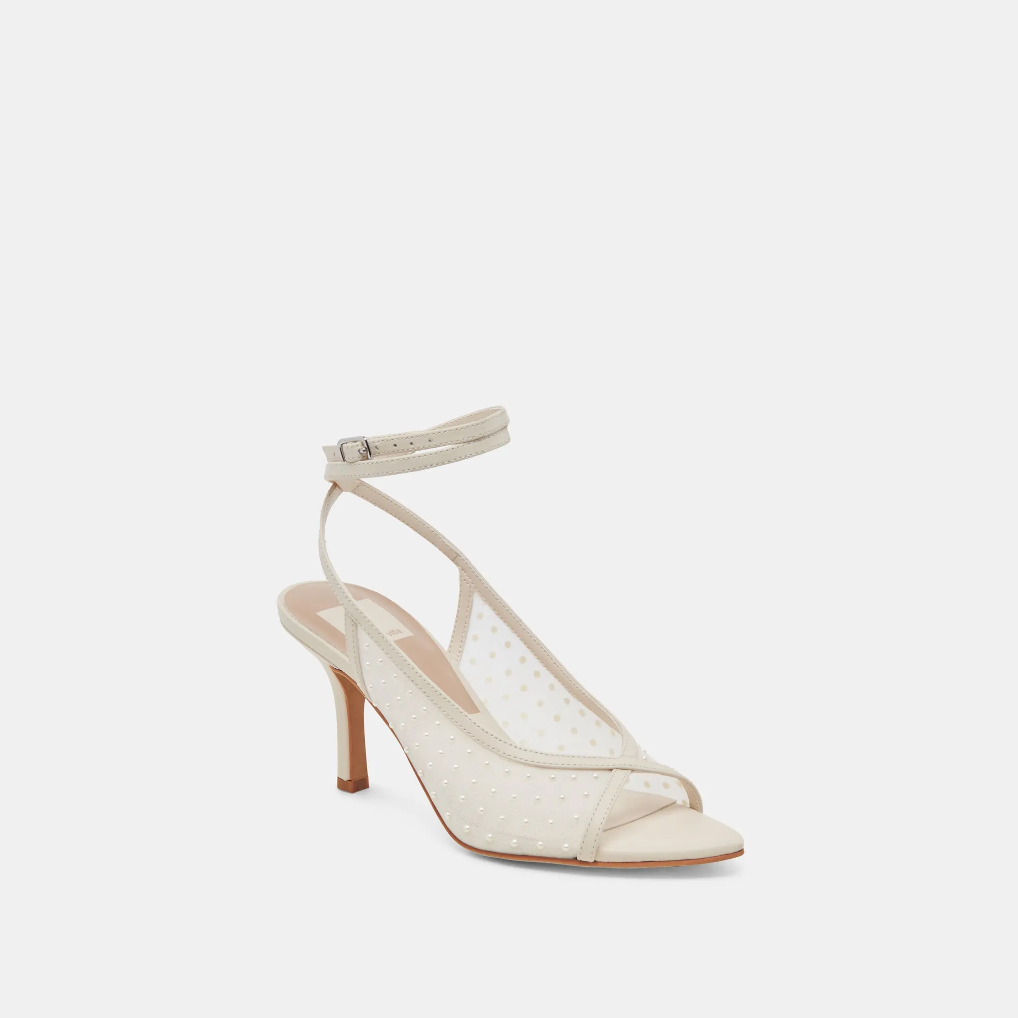 MISSY PEARL HEELS IVORY MESH