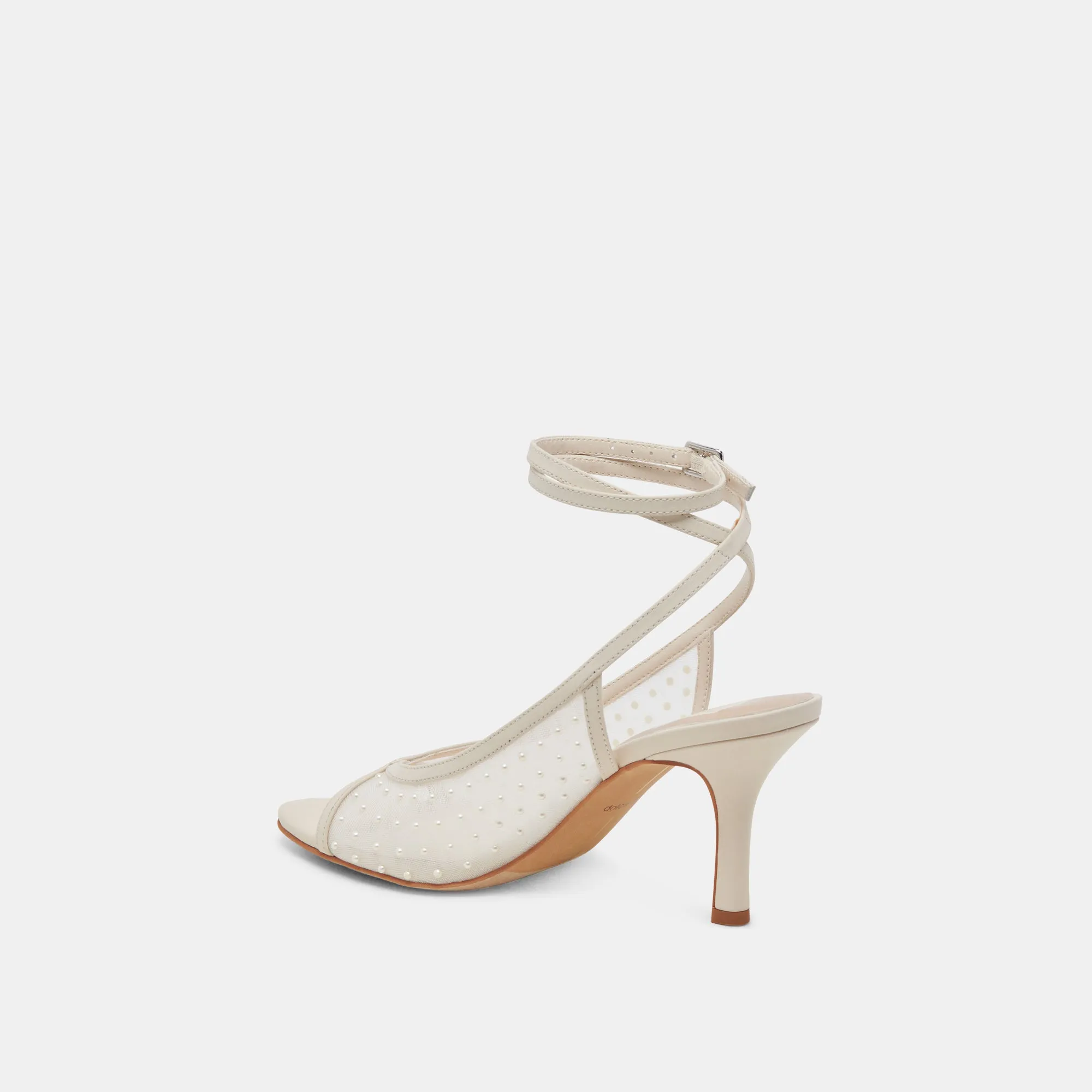 MISSY PEARL HEELS IVORY MESH