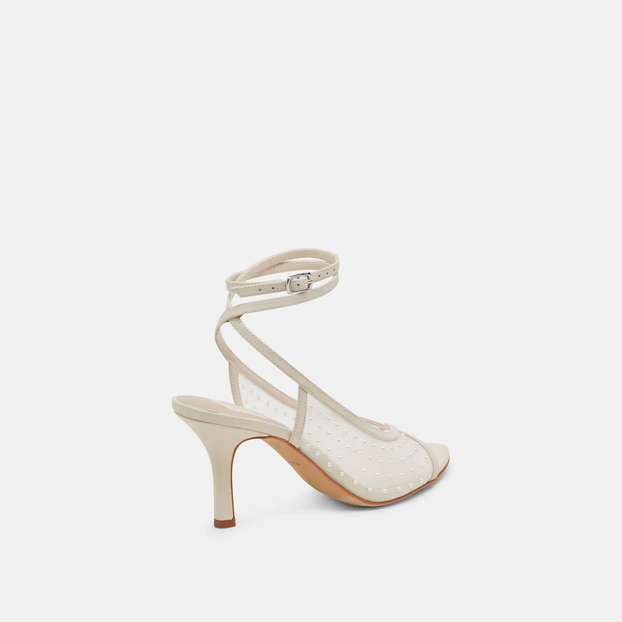 MISSY PEARL HEELS IVORY MESH