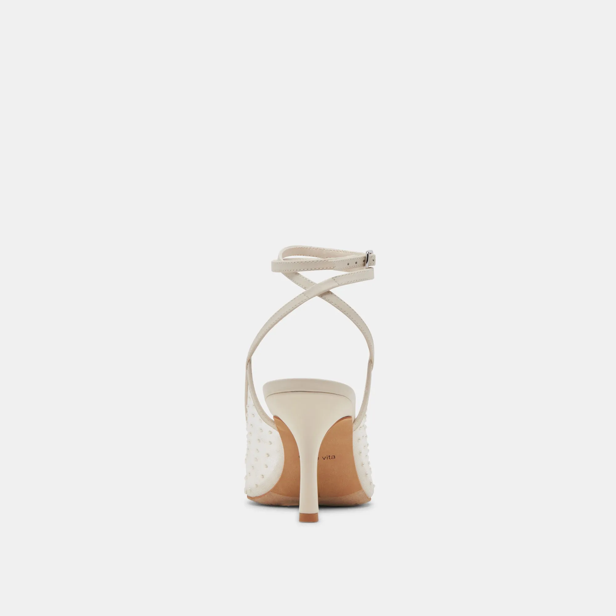 MISSY PEARL HEELS IVORY MESH