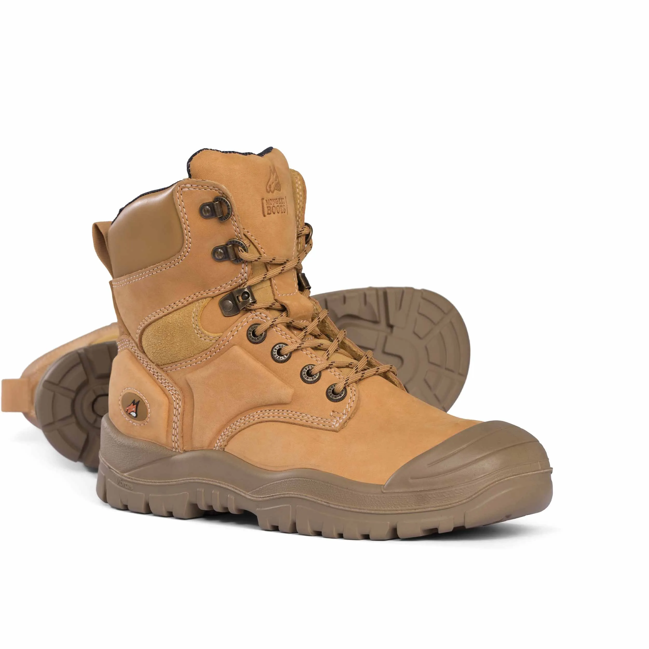 MONGREL 550050 High Leg Lace up Safety Boot - Wheat