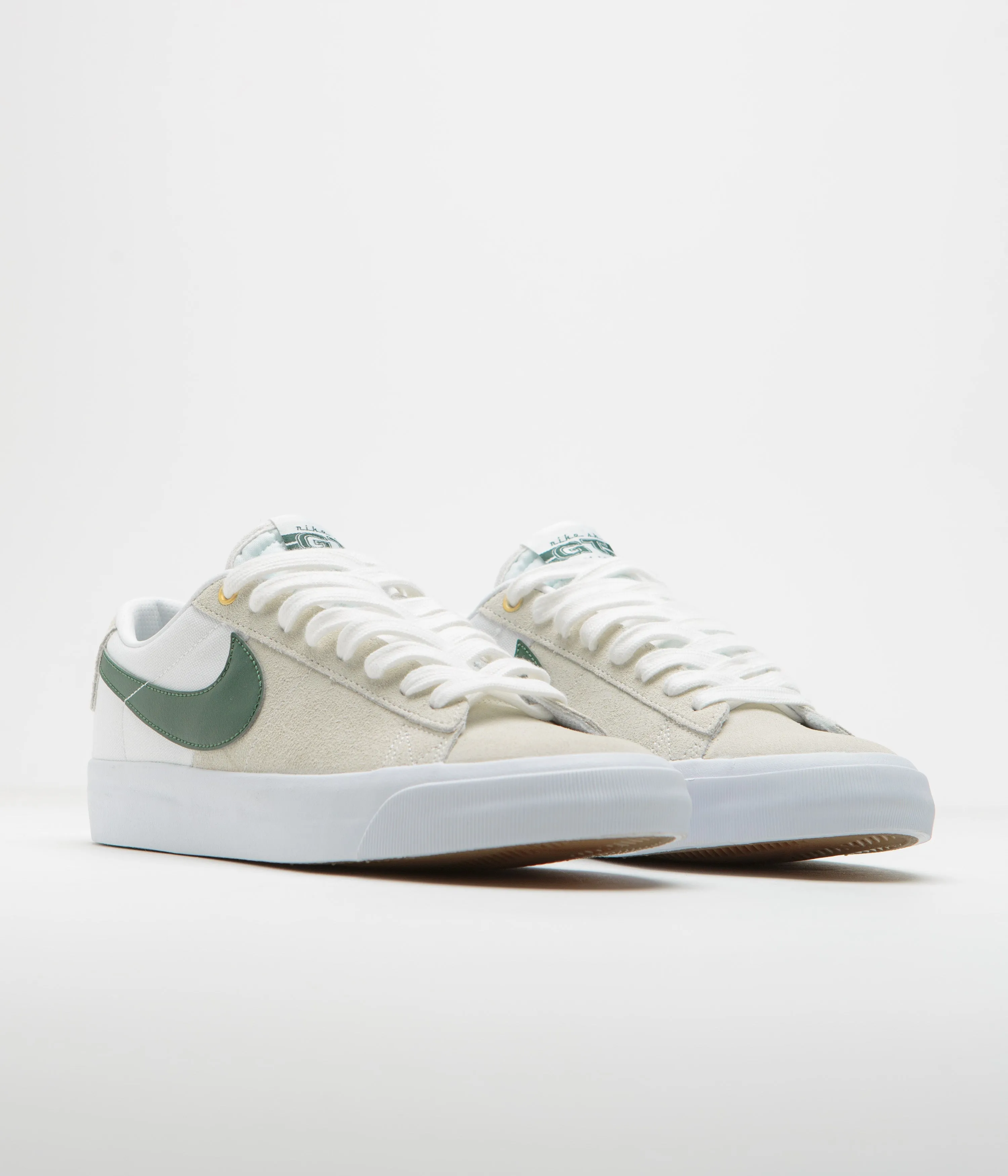 Nike SB Blazer Low Pro GT Shoes - White / Fir - White - Gum Light Brown