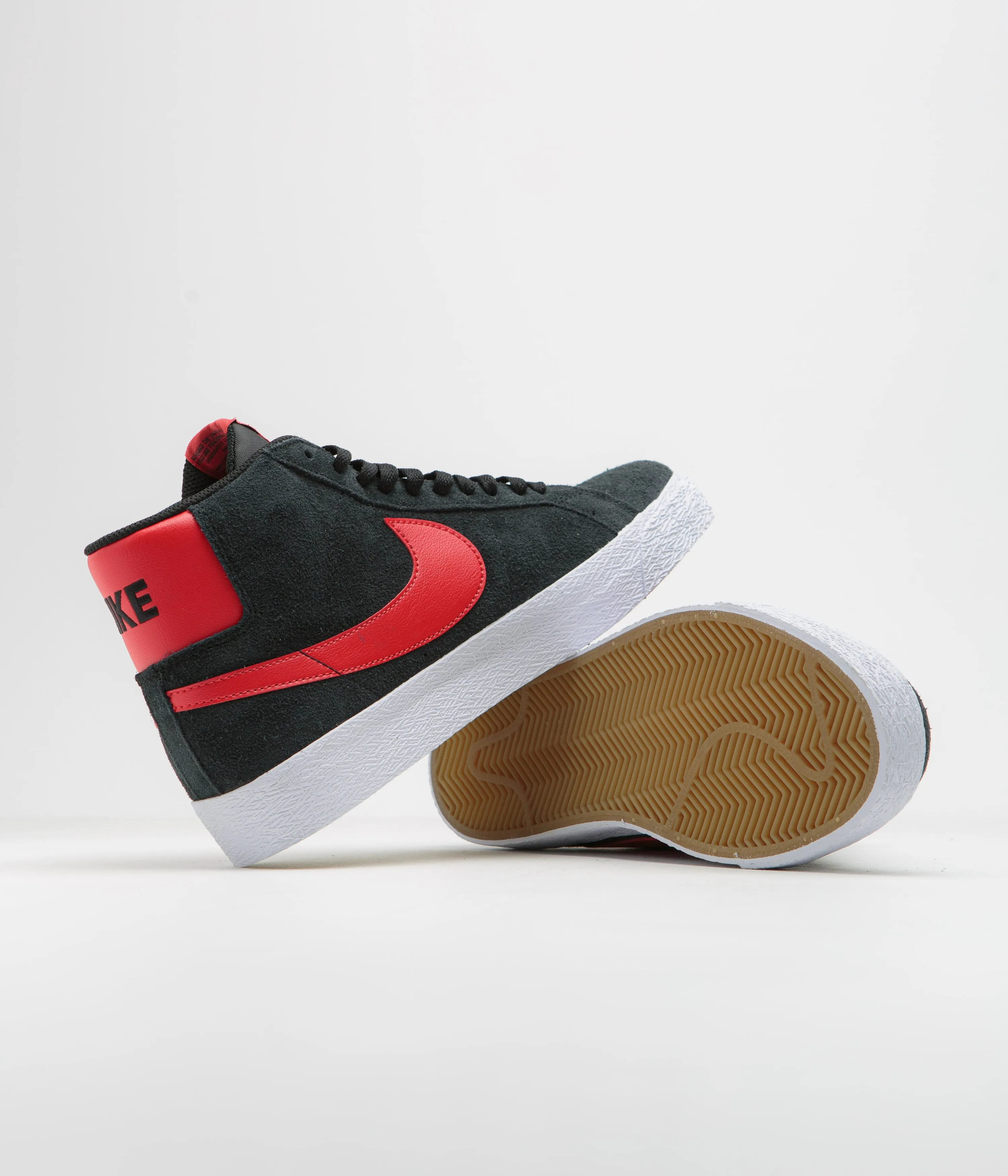 Nike SB Blazer Mid Shoes - Black / University Red - Black - White