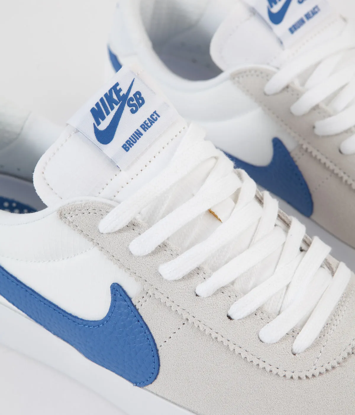 Nike SB Bruin React Shoes - Summit White / Signal Blue - Summit White