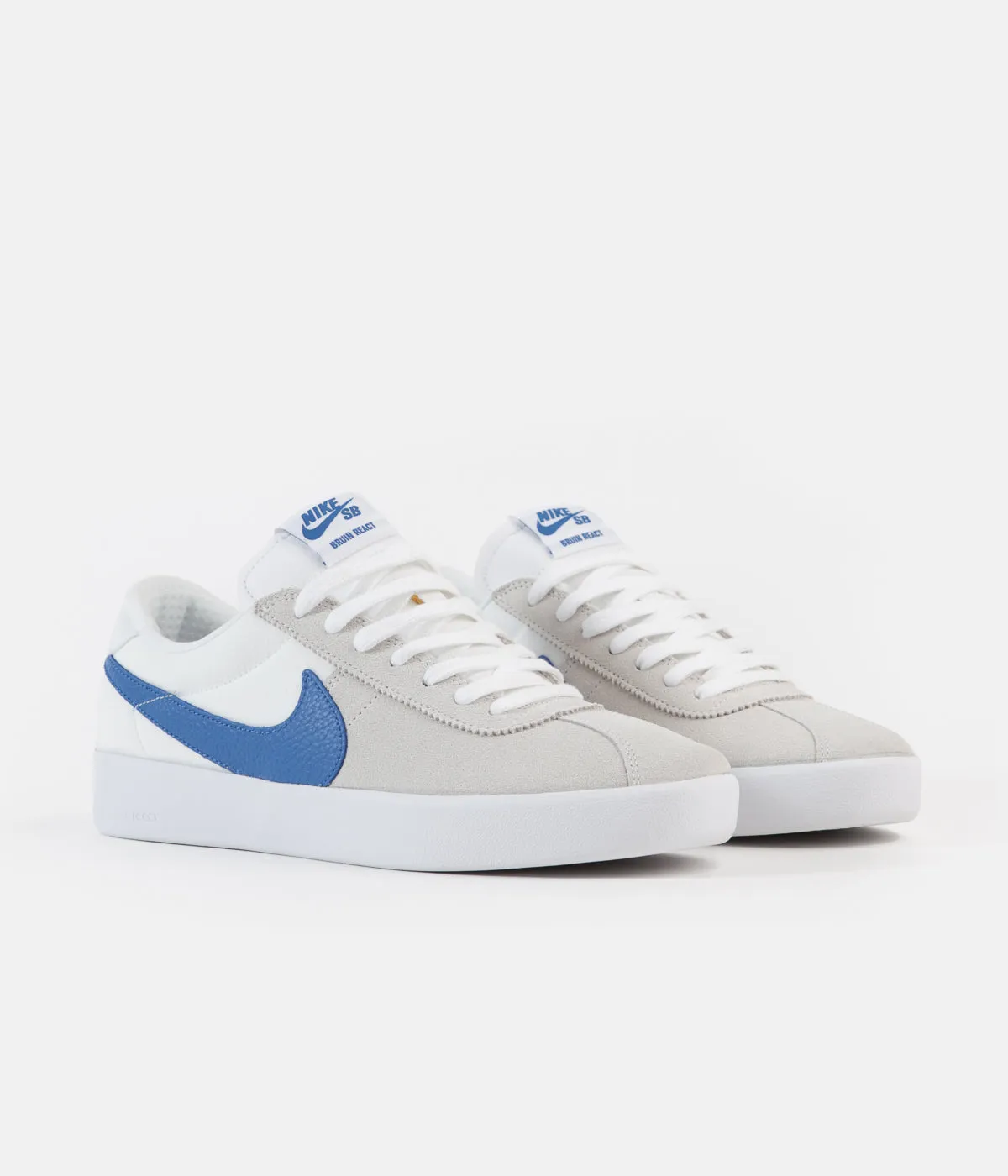 Nike SB Bruin React Shoes - Summit White / Signal Blue - Summit White