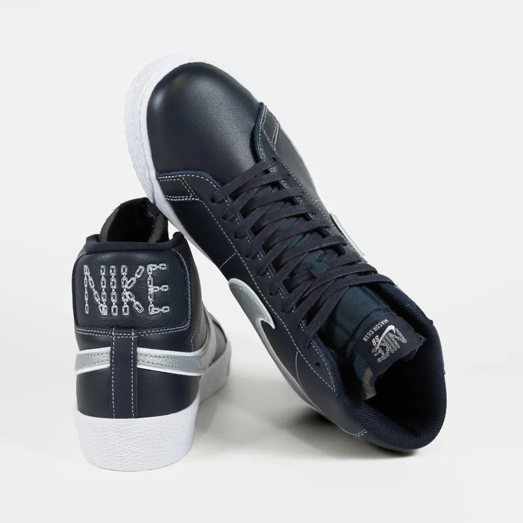 Nike SB - Mason Silva Blazer Mid Shoes - Blackened Blue / Wolf Grey