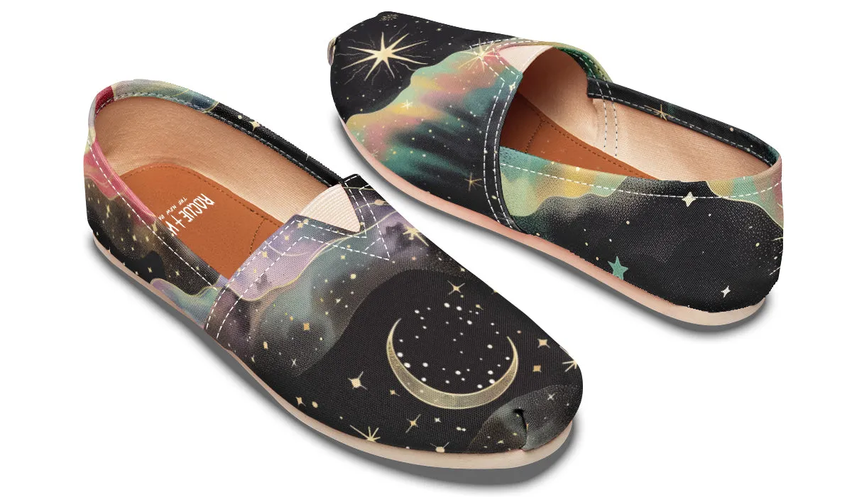 Northern Lights Espadrilles - Lightweight Canvas Slip-Ons with Elastic V for Easy Comfort