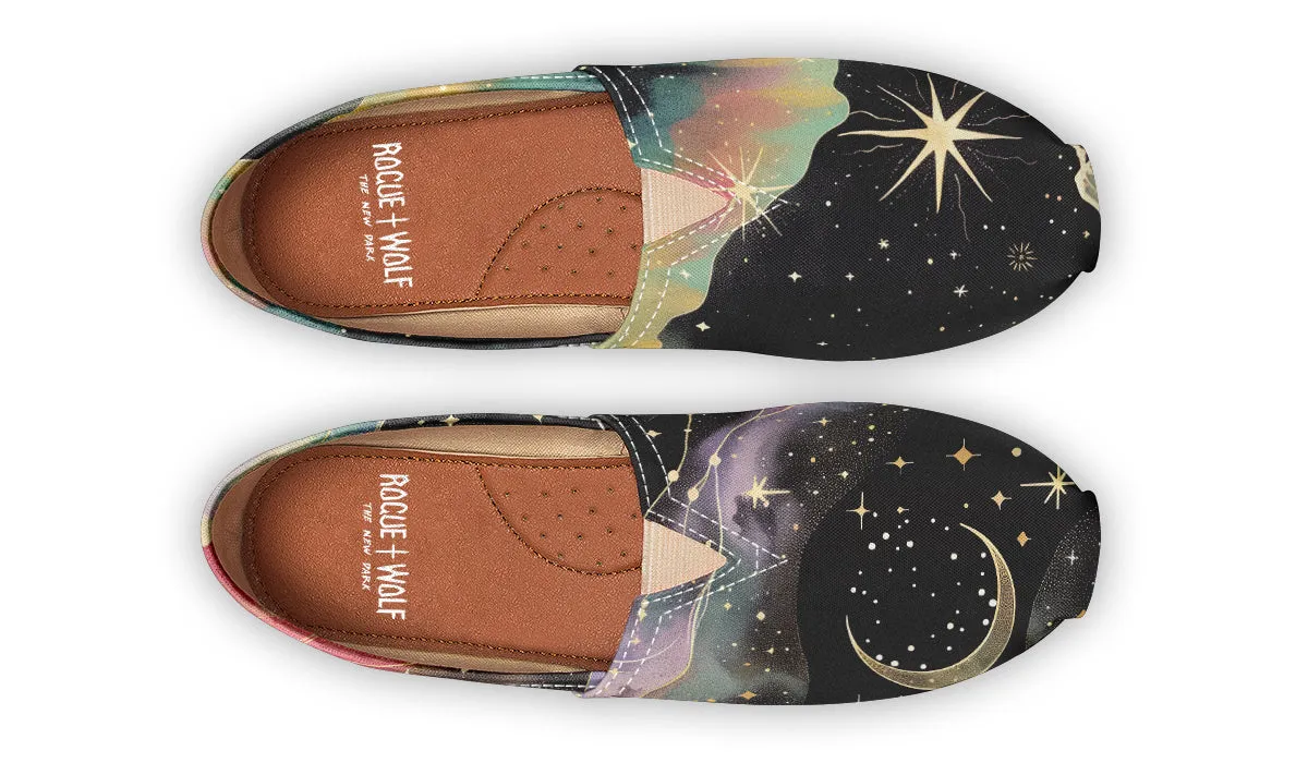 Northern Lights Espadrilles - Lightweight Canvas Slip-Ons with Elastic V for Easy Comfort