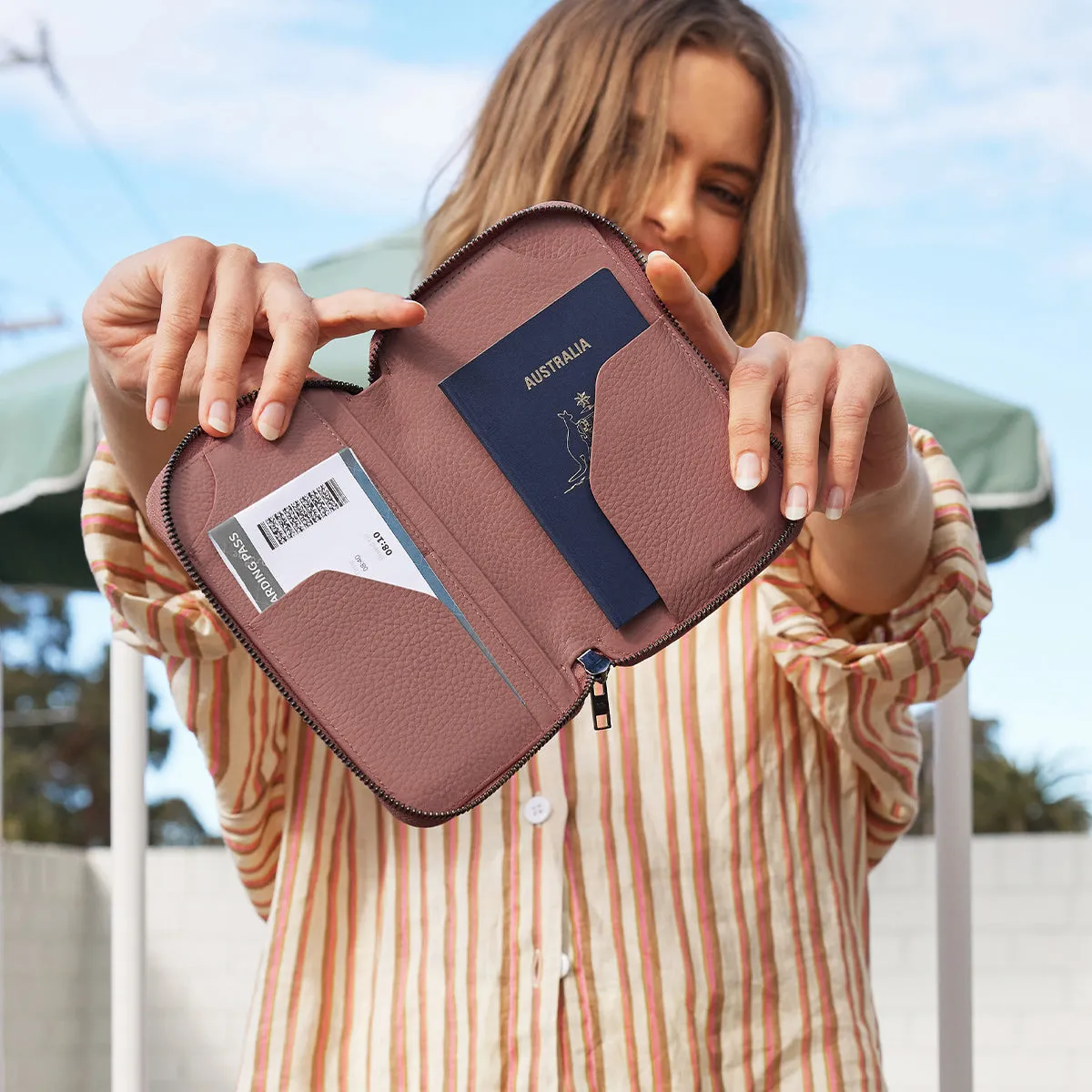 Nowhere To Be Found Passport Wallet - Dusty Rose