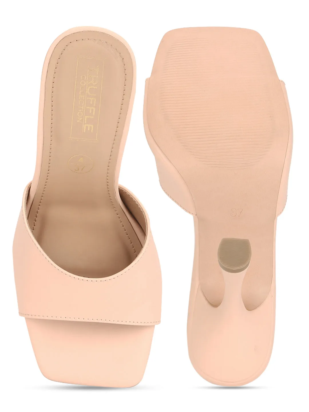 Nude PU Stiletto Mules (TC-RLST26-NUD)