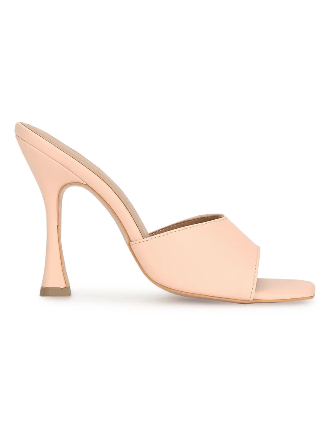 Nude PU Stiletto Mules (TC-RLST26-NUD)