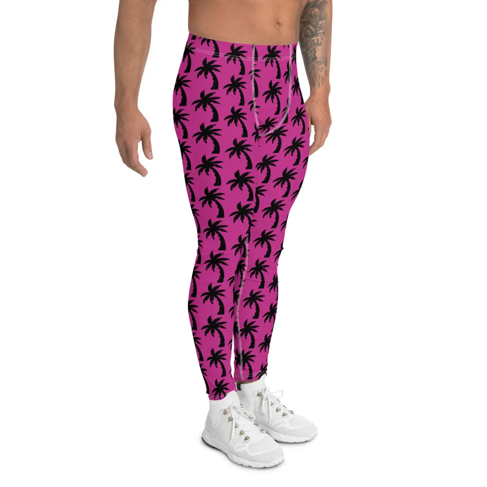 Palm Tree Surf Men's Leggings, Hawaiian Style Meggings Compression Tights-Made in USA/EU