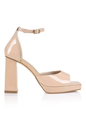 Pascale Platform Heels - Nude Patent Leather