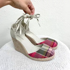 Plaid Wedge Espadrilles