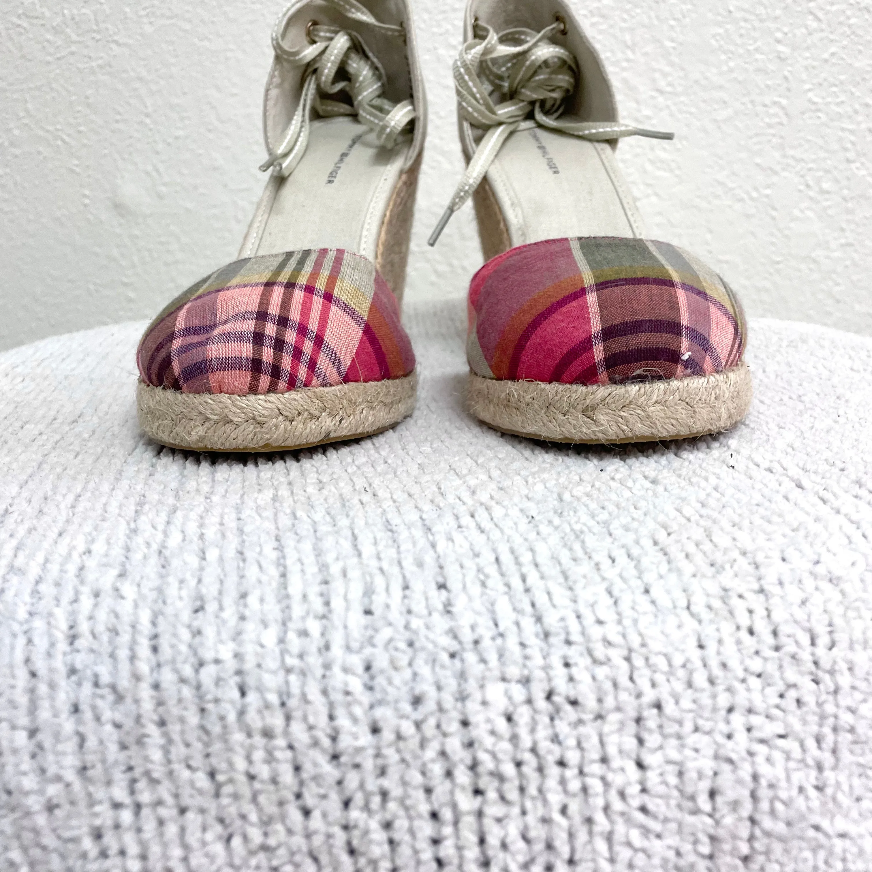 Plaid Wedge Espadrilles