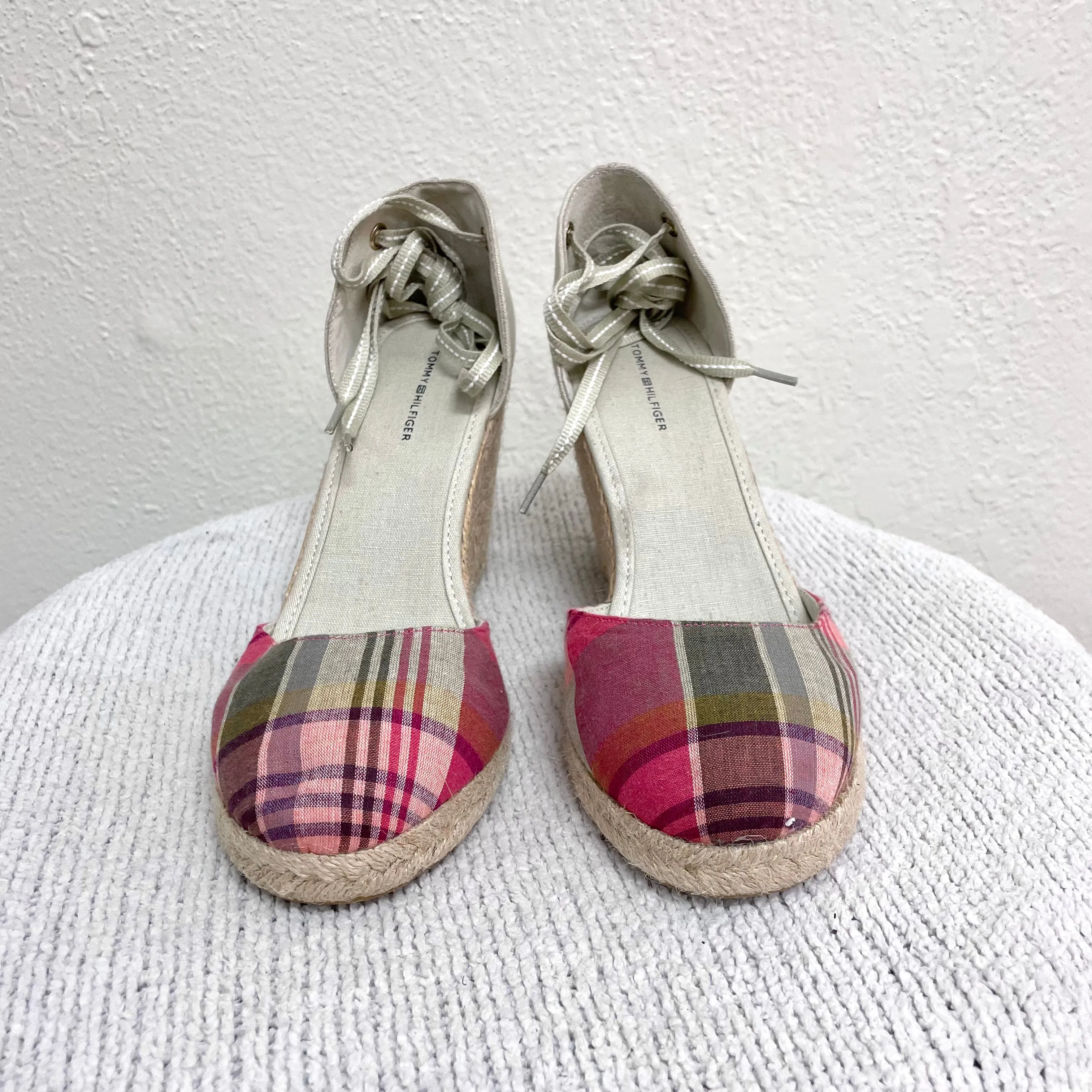 Plaid Wedge Espadrilles