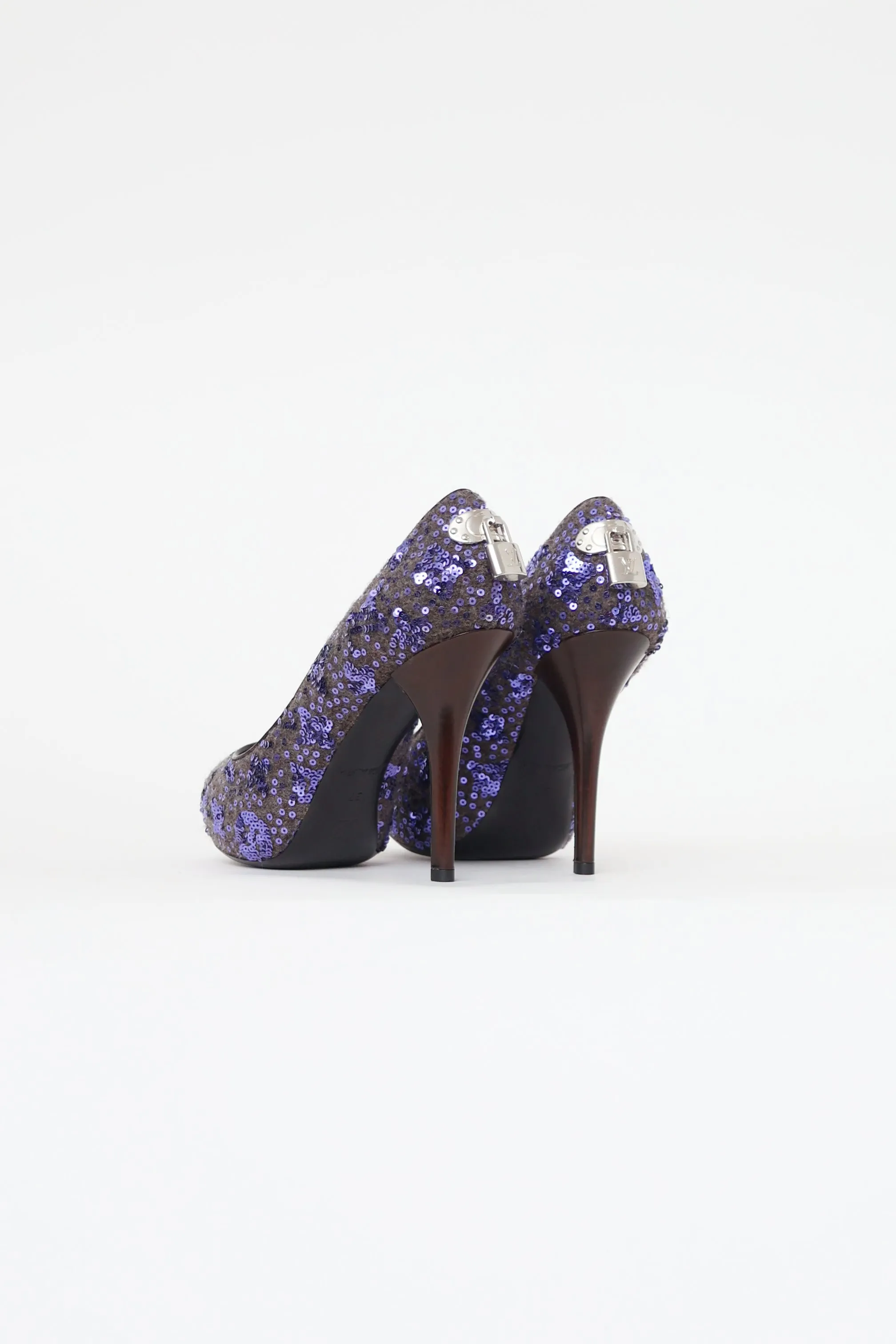 Purple & Grey Sequin "Oh Really" Pump