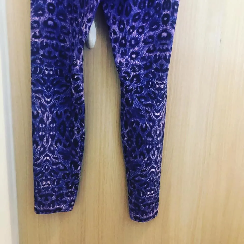 Purple Leopard Men's Leggings, Animal Print Meggings Compression Tights-Made in USA/EU