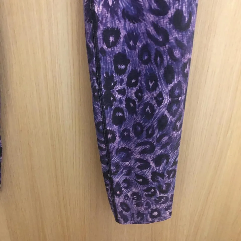 Purple Leopard Men's Leggings, Animal Print Meggings Compression Tights-Made in USA/EU