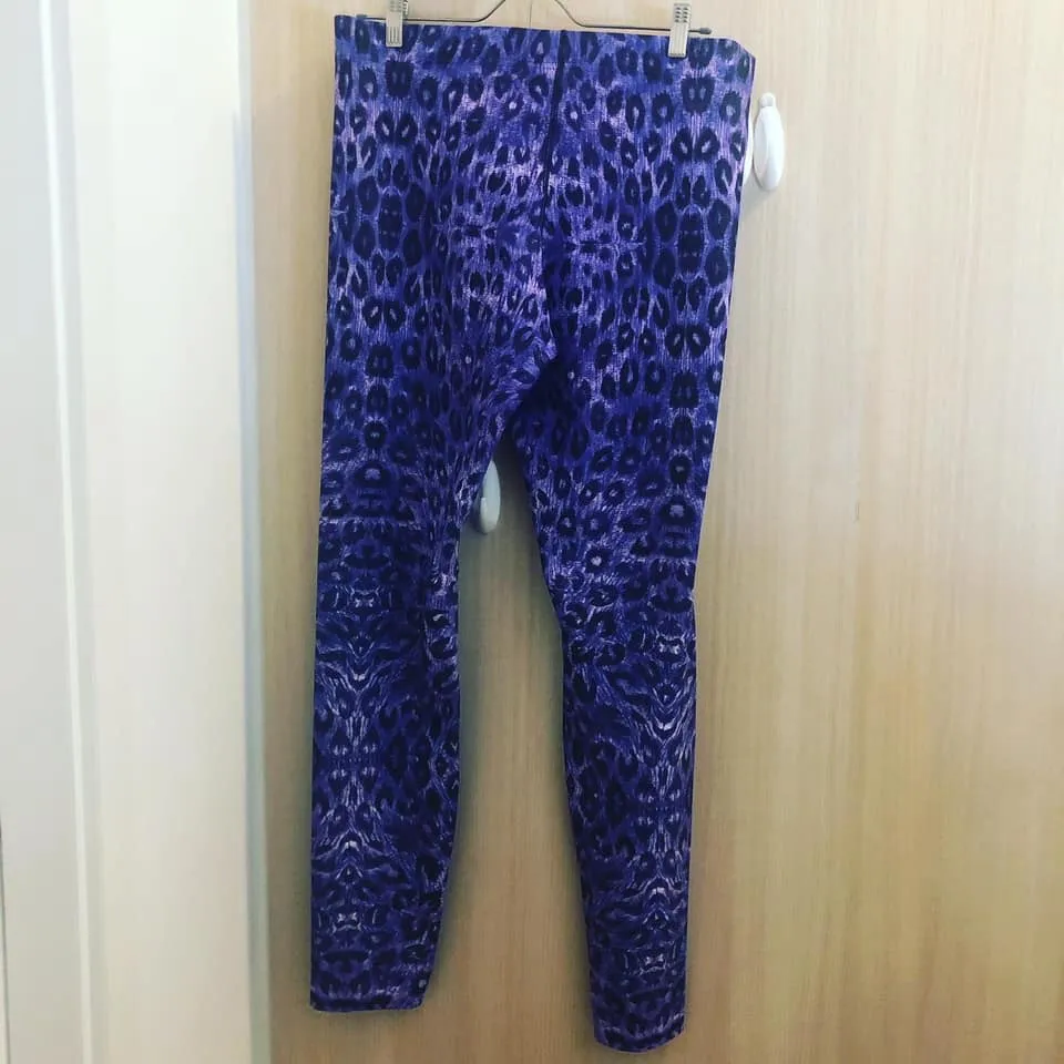 Purple Leopard Men's Leggings, Animal Print Meggings Compression Tights-Made in USA/EU