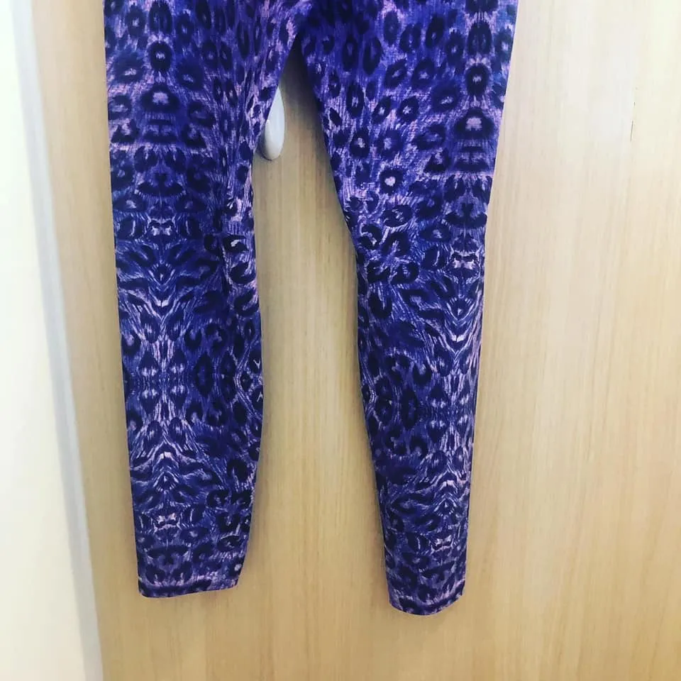 Purple Leopard Men's Leggings, Animal Print Meggings Compression Tights-Made in USA/EU