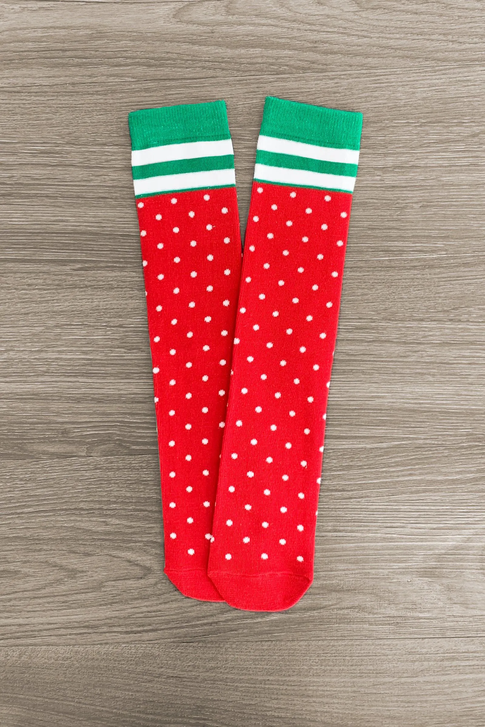 Red & Green Polka Dot Socks