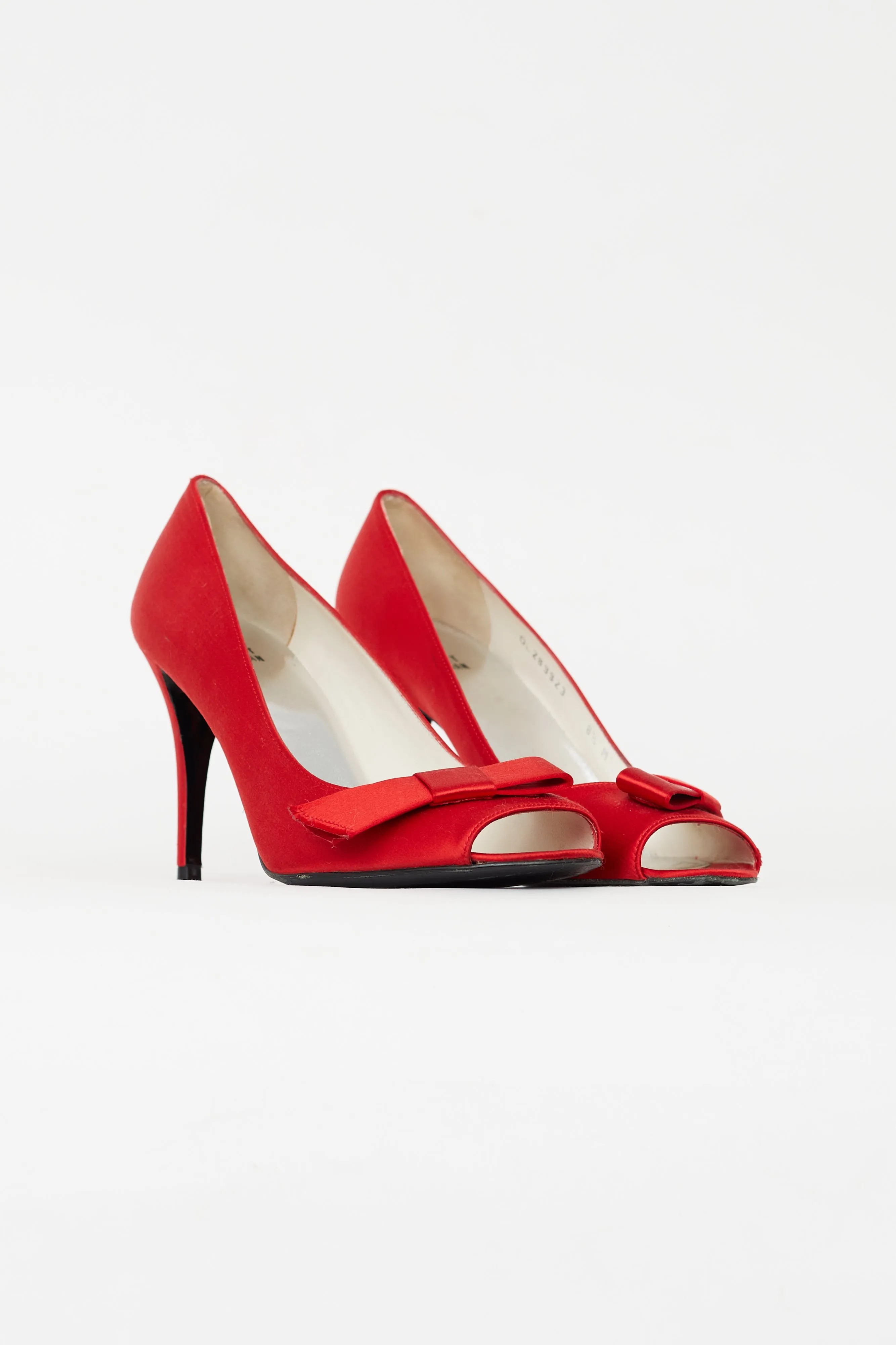 Red Satin Bow Heel