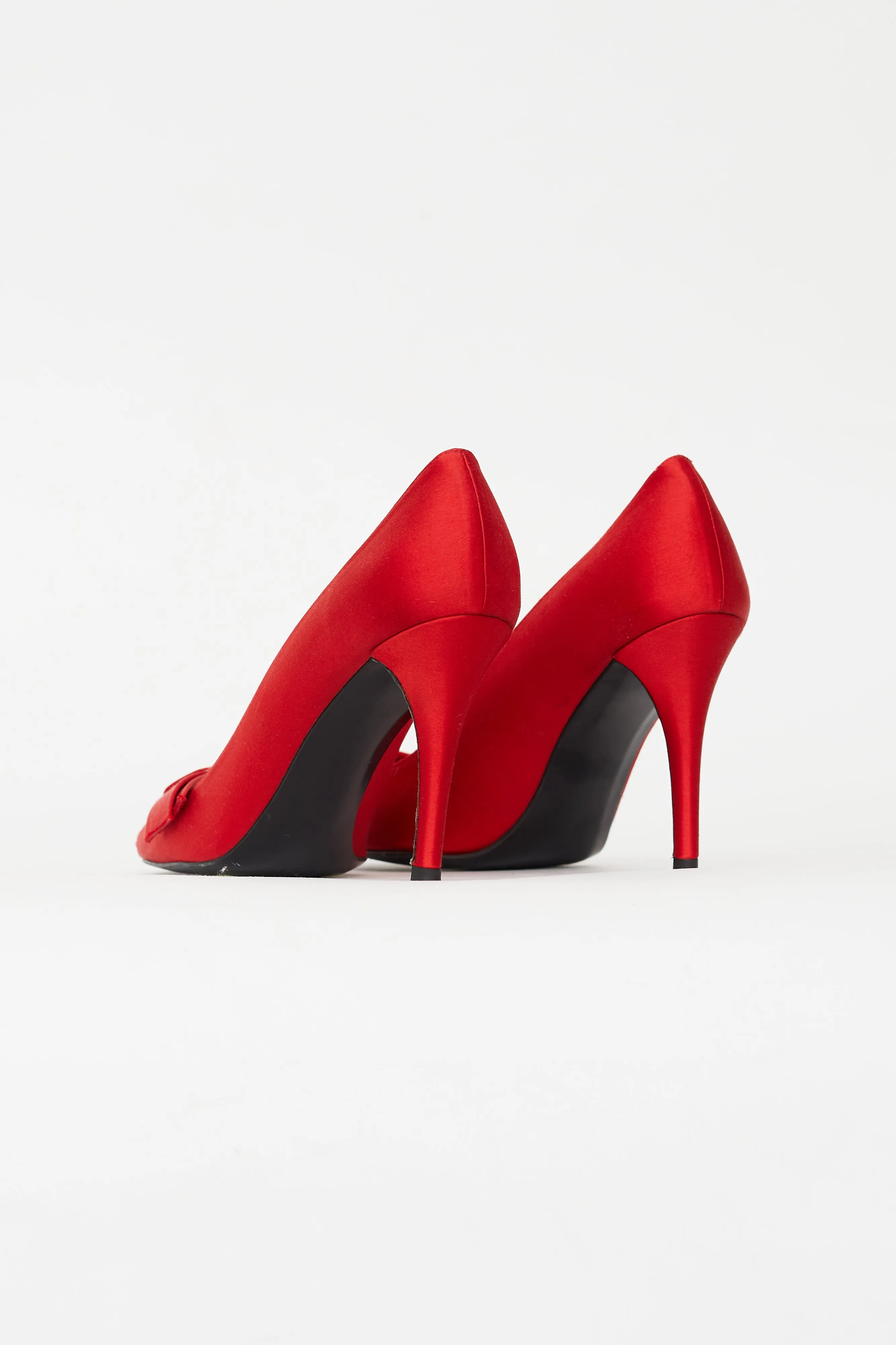 Red Satin Bow Heel