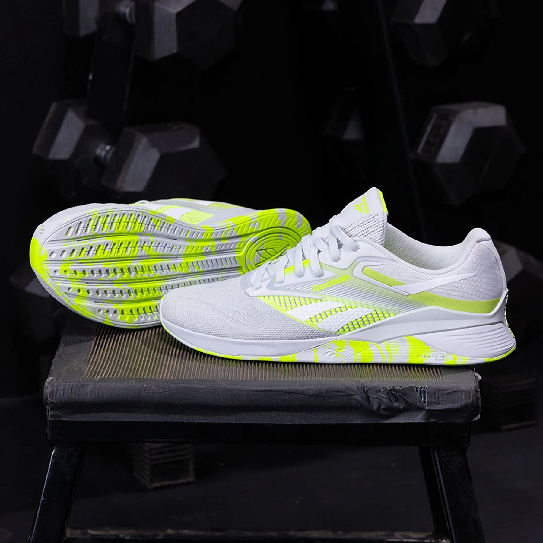 REEBOK - NANO X4 - MEN'S - MOON/DIGITAL LIME/WHITE