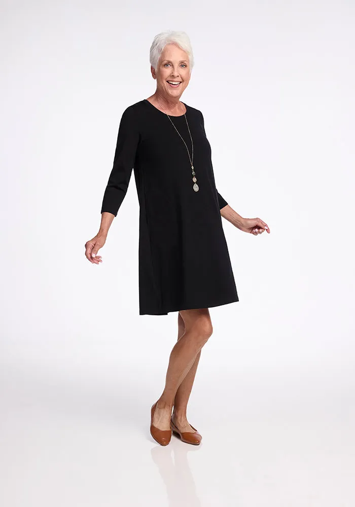 Rissa A Line Dress - Black